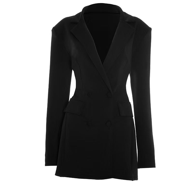 Damen Elegante Blazerjacke mit tiefem V-Ausschnitt und geschmeidiger Silhouette Drune