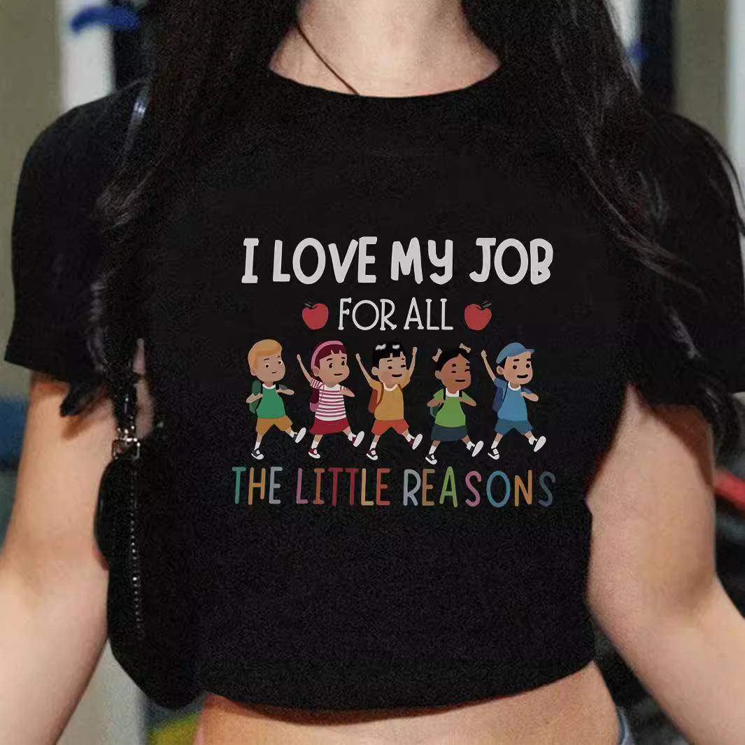 Damen Crop-T-Shirt mit kreativem Telefon-Design Drune