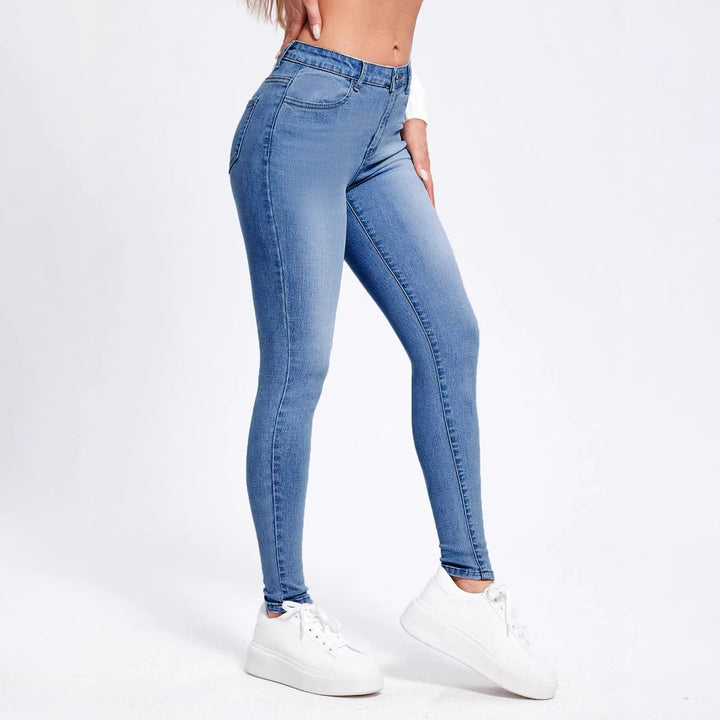 Damen Slim Fit Jeans mit hohem Taillenschnitt und figurformendem Stretch Drune