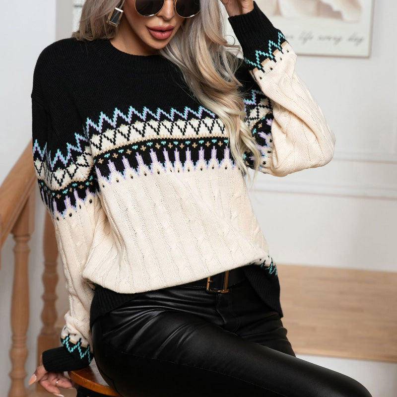 Drune | Geometrischer Strickpullover mit Schickem Design