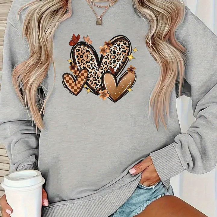 Damen Sweatshirt mit attraktiven Herzmotiven Drune