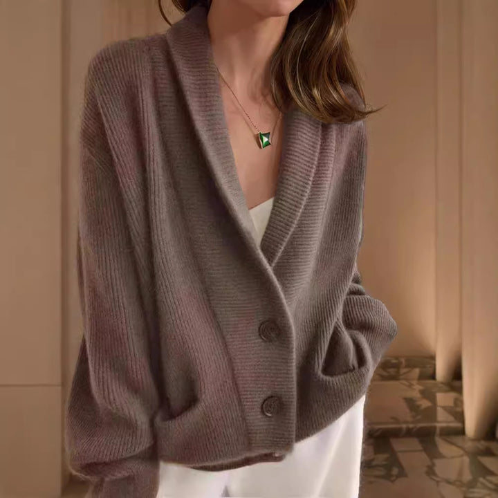 Damen Strickjacke mit eleganten Knopfdetails und lässigem Schnitt Drune