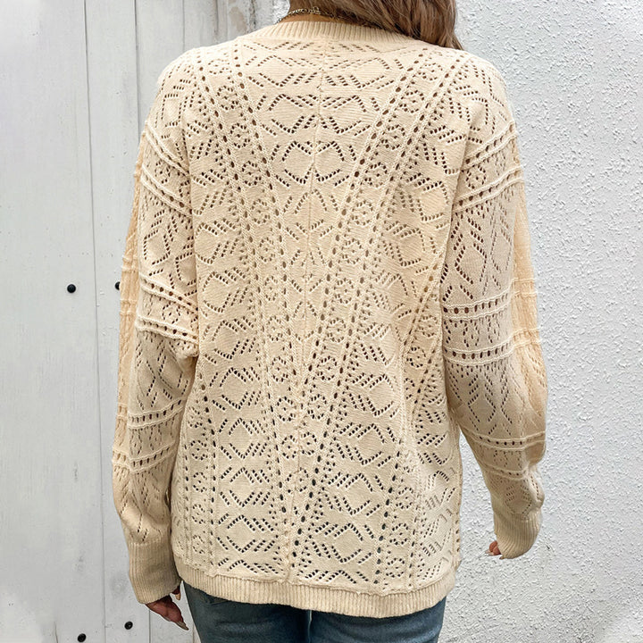 Damen Strickjacke mit romantischem Spitzenmuster Drune