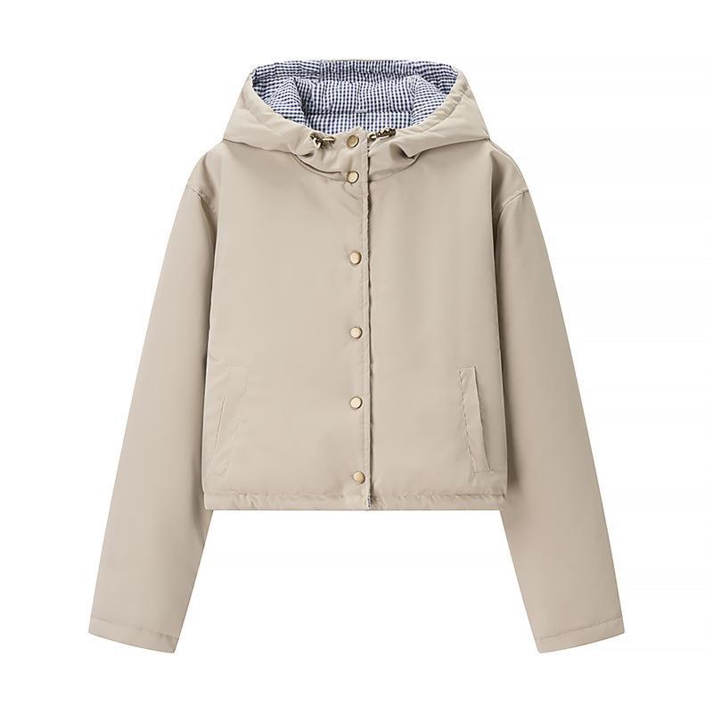 Damen modische Übergangsjacke mit Kapuze und elastischen Abschlüssen Drune