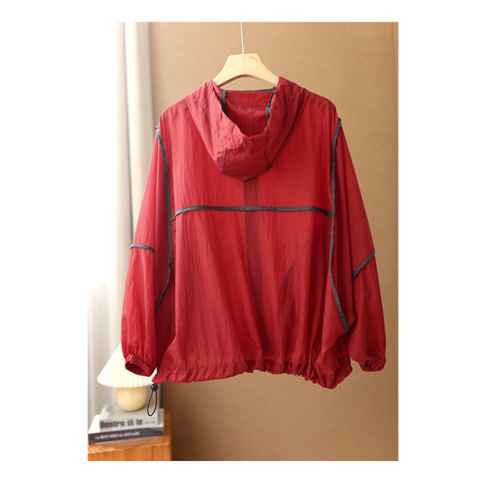 Damen leichte Kapuzenjacke mit elastischem Saum und reflektierenden Details Drune