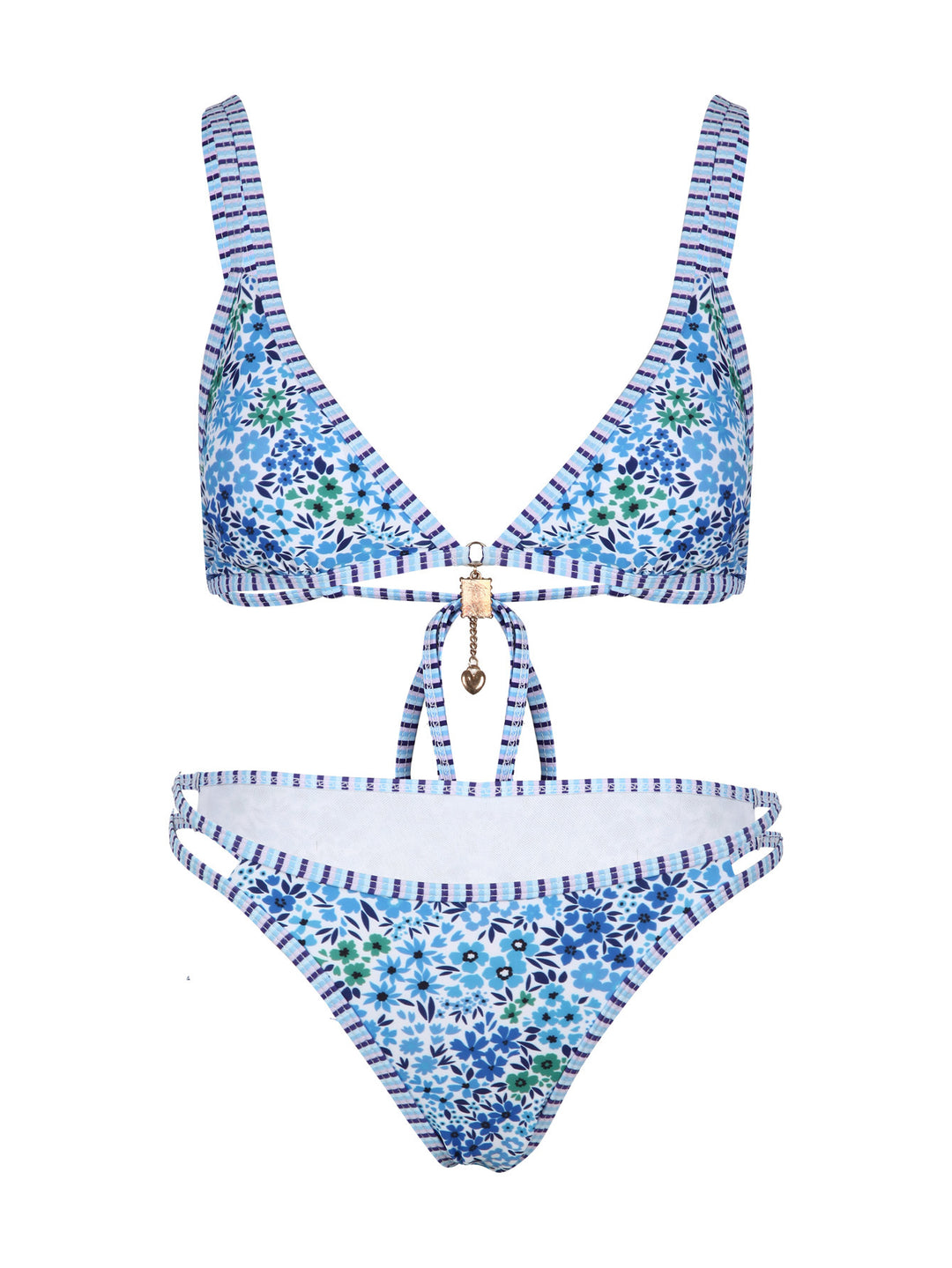 Damen Bikini-Set mit floralem Muster und verstellbaren Trägern Drune