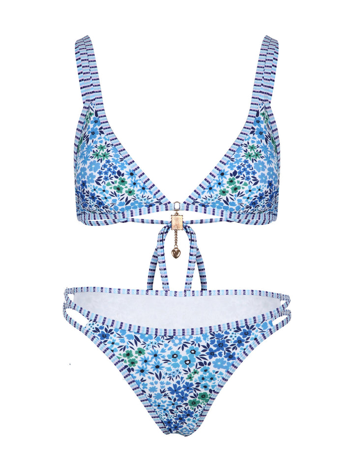Damen Bikini-Set mit floralem Muster und verstellbaren Trägern Drune