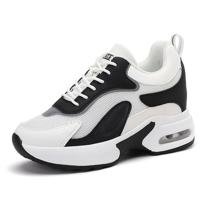 Damen nan dynamischer Retro-Sneaker mit sichtbarer Fersen-Dämpfung, strukturiertem Mesh-Obermaterial und Zuglasche Drune