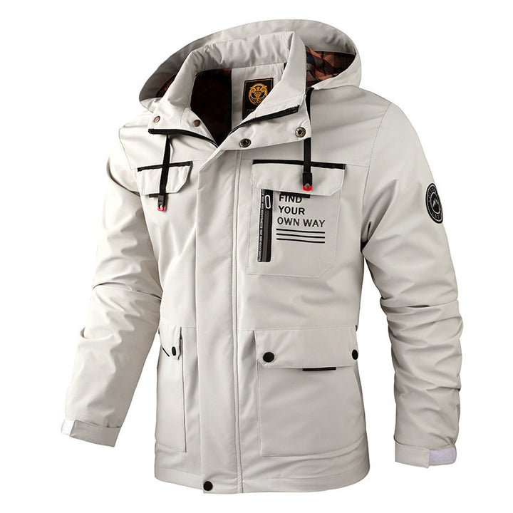Herren nan urbaner Softshell-Parka mit Kapuze, verdecktem Zweiwege-Reißverschluss und Ärmeltasche Drune