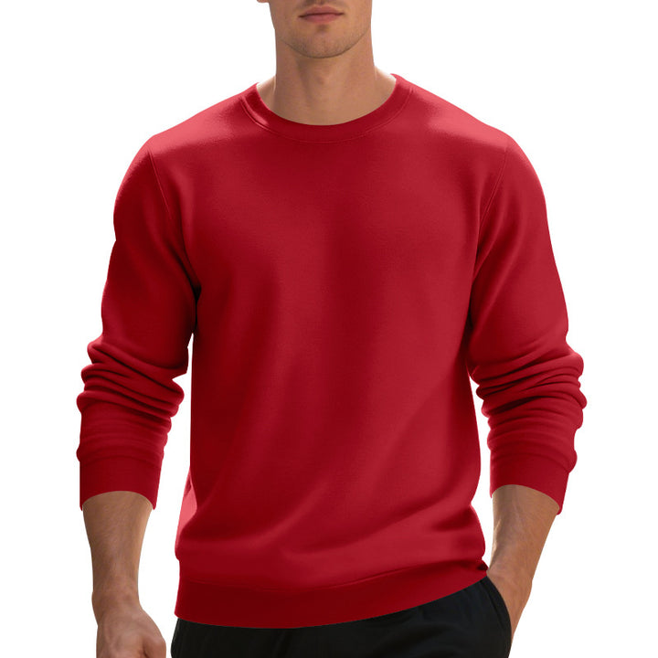Herren nan weiches Rundhals-Sweatshirt aus Baumwollmix mit gerippten Bündchen und relaxed Fit Drune
