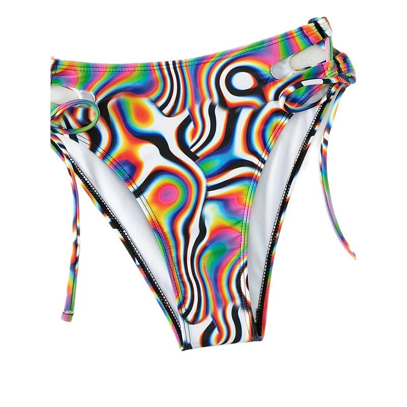 Damen Bikini-Set mit kreativem Grafikdesign und transparentem Oberteil Drune