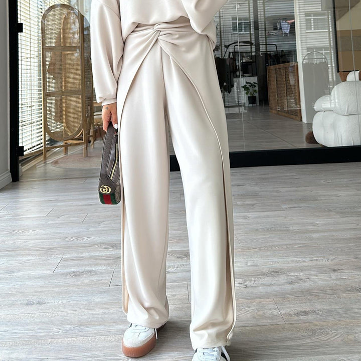 Damen Set mit elegantem Krepp-Design und weitem Schnitt Drune