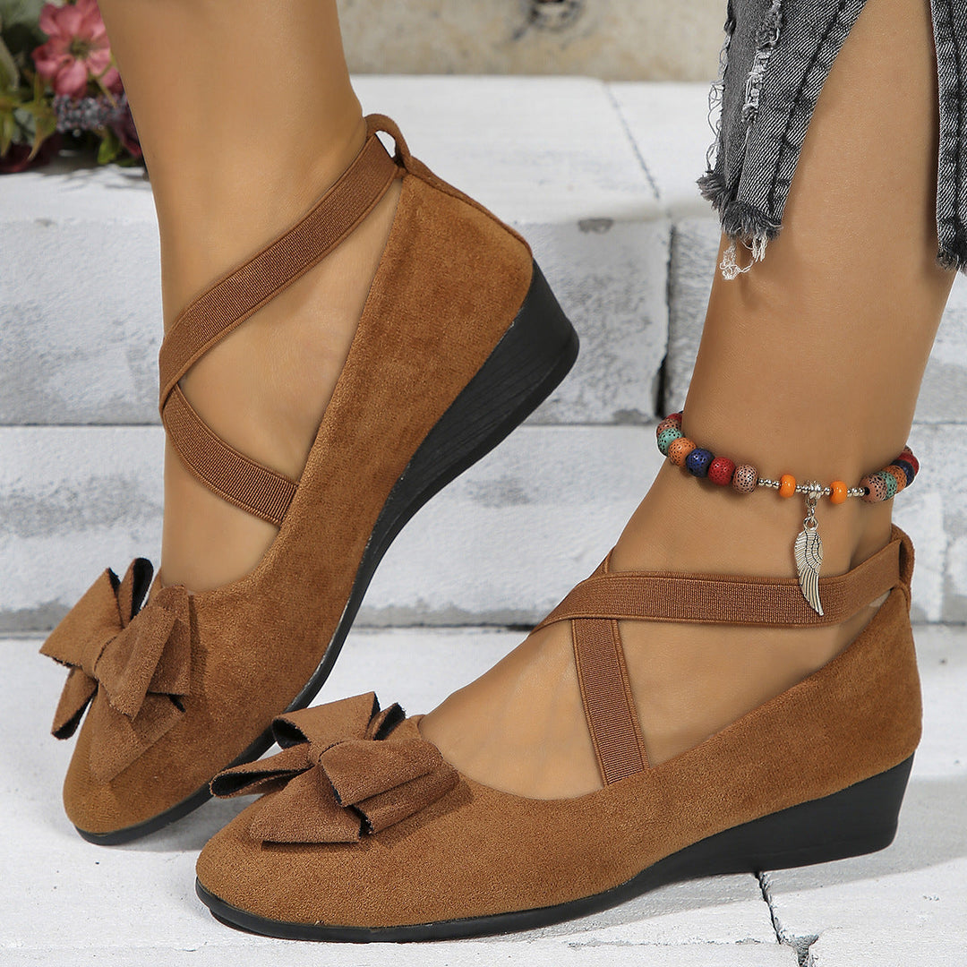 Damen Ballerina-Schuhe mit verstellbaren Riemen und elegantem Schleifendetail Drune