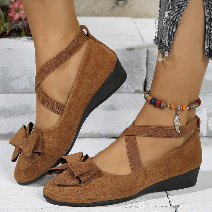 Damen Ballerina-Schuhe mit verstellbaren Riemen und elegantem Schleifendetail Drune