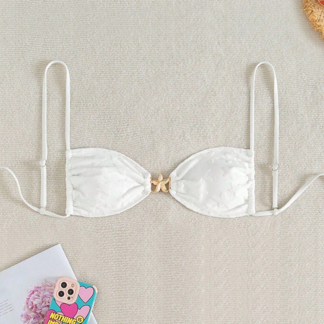 Damen Hochgeschnittenes Bikiniunterteil mit floralen Mustern Drune