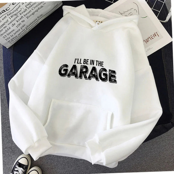 Damen Kapuzenpullover mit kreativem Garagen-Motiv Drune