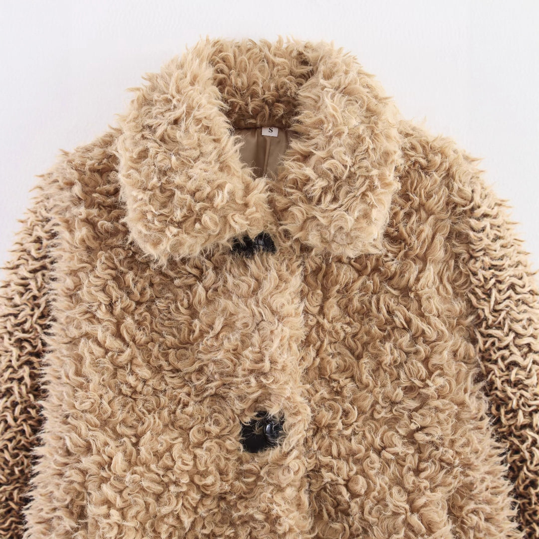 Damen Kuschelige Felljacke mit oversized Schnitt Drune