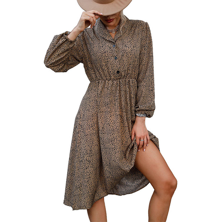 Damen Hemdblusenkleid mit leichtem Material und Taillengürtel Drune