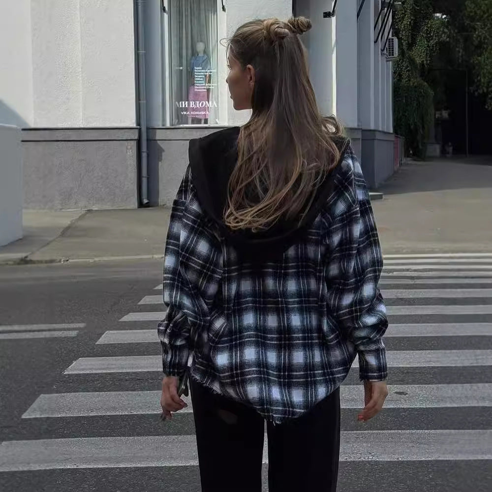 Damen Urbaner Oversized Shirtjacke mit Leopardenmuster Drune