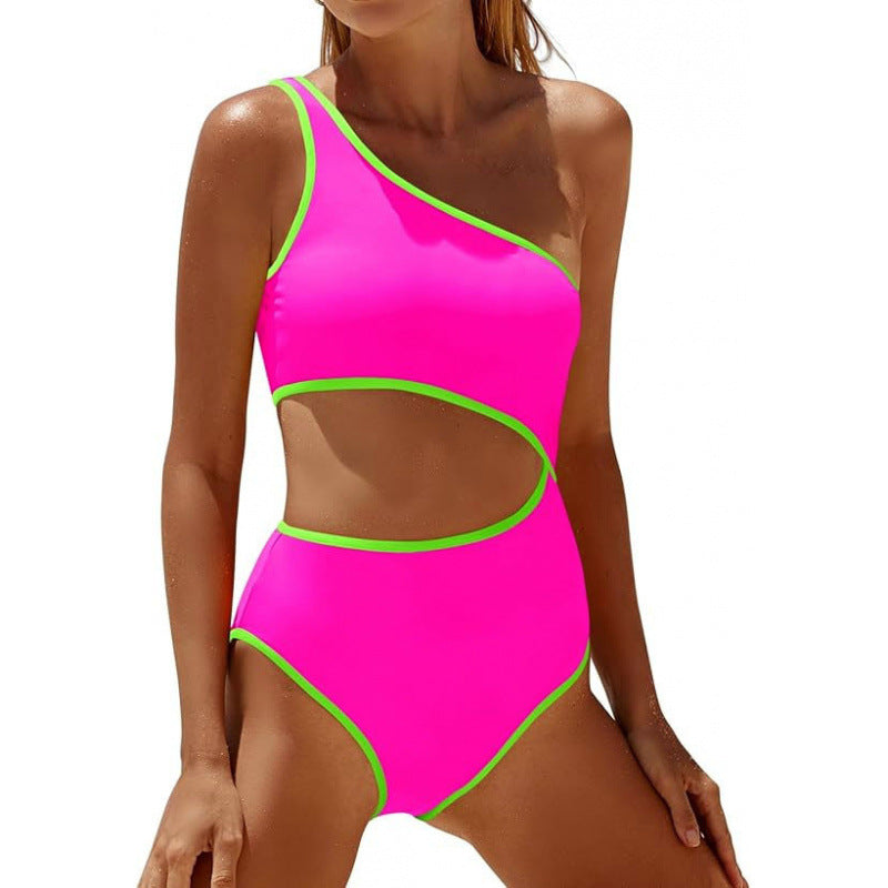 Damen Einseitiger Cut-Out Badeanzug mit attraktivem Design Drune