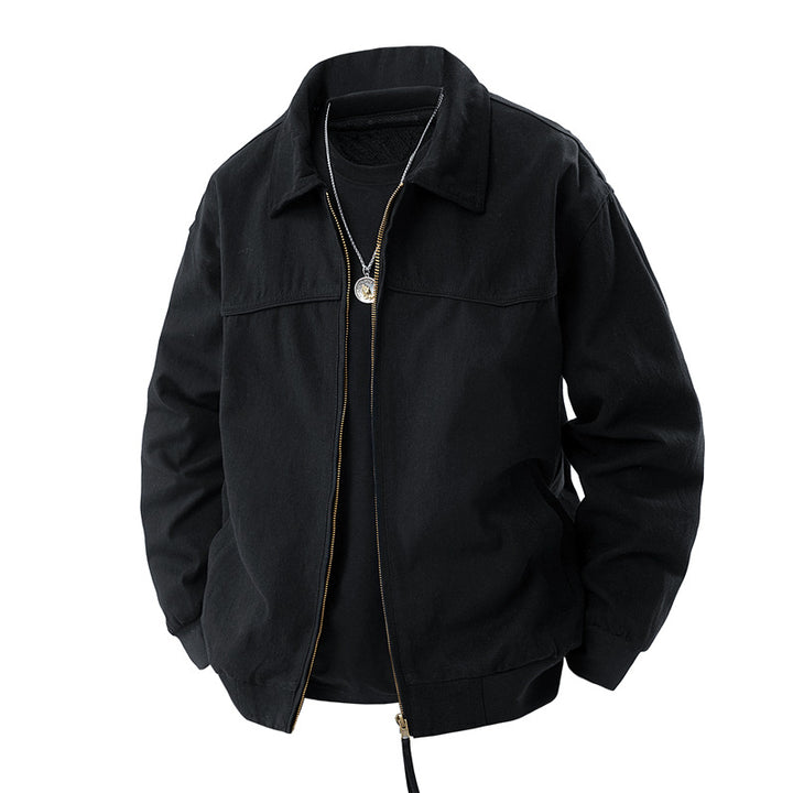 Herren leichte Utility-Jacke mit Stehkragen und praktischen Taschen Drune