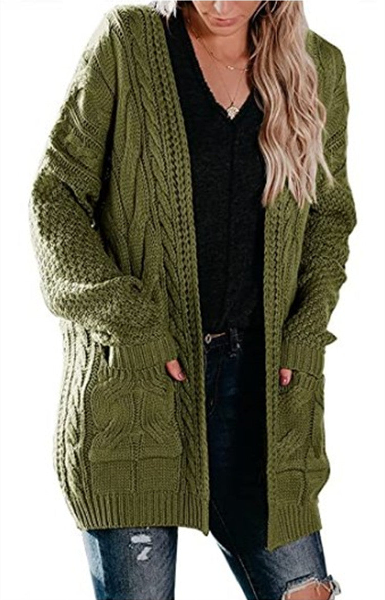Damen Grobstrickjacke mit femininer Silhouette und praktischen Taschen Drune