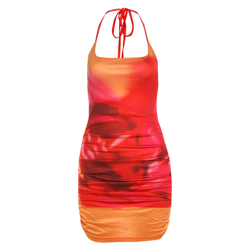 Damen Sommerkleid mit raffinierten Rüschendetails und Halterneck Drune