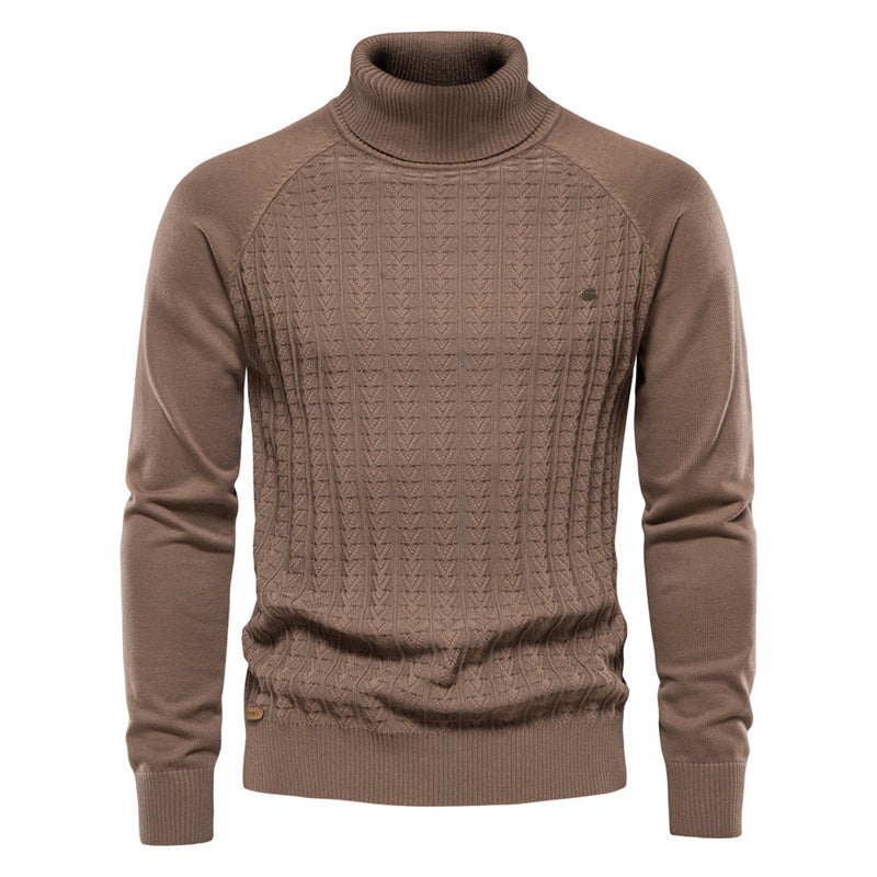 Herren Strickpullover mit modischem Stehkragen und strukturiertem Design Drune