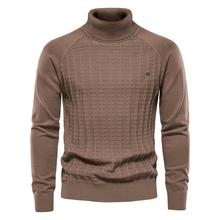 Herren Strickpullover mit modischem Stehkragen und strukturiertem Design Drune
