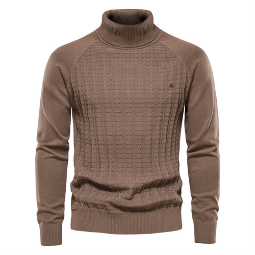 Herren Strickpullover mit modischem Stehkragen und strukturiertem Design Drune
