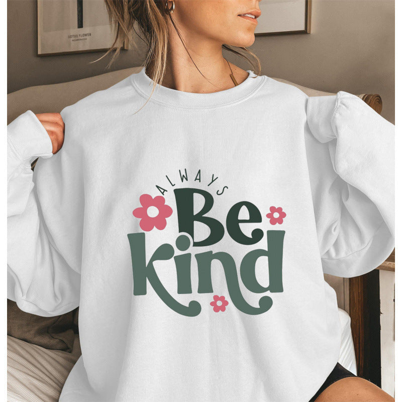 Damen Sweatshirt mit motivierender Botschaft und modischem Puffärmeldesign Drune