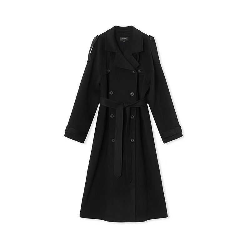 Damen eleganter und stylischer Trenchcoat mit taillierbarem Gürtel Drune