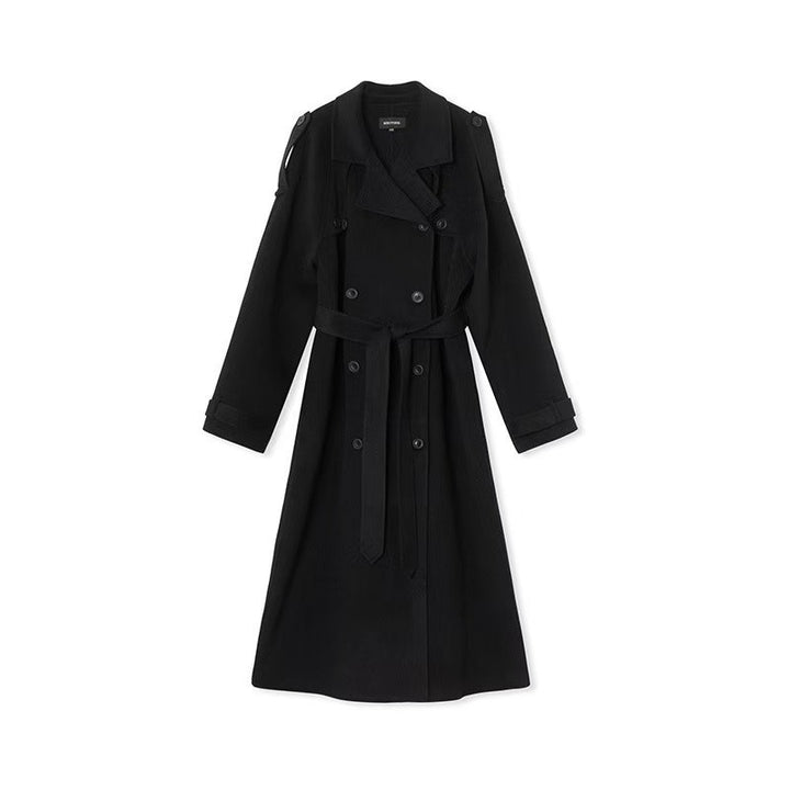 Damen eleganter und stylischer Trenchcoat mit taillierbarem Gürtel Drune