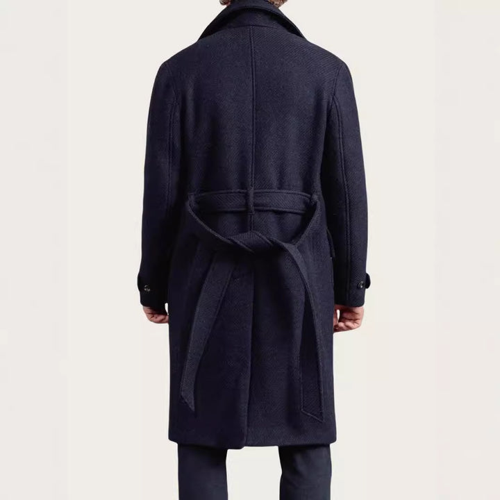 Herren eleganter Wool Peacoat Drune