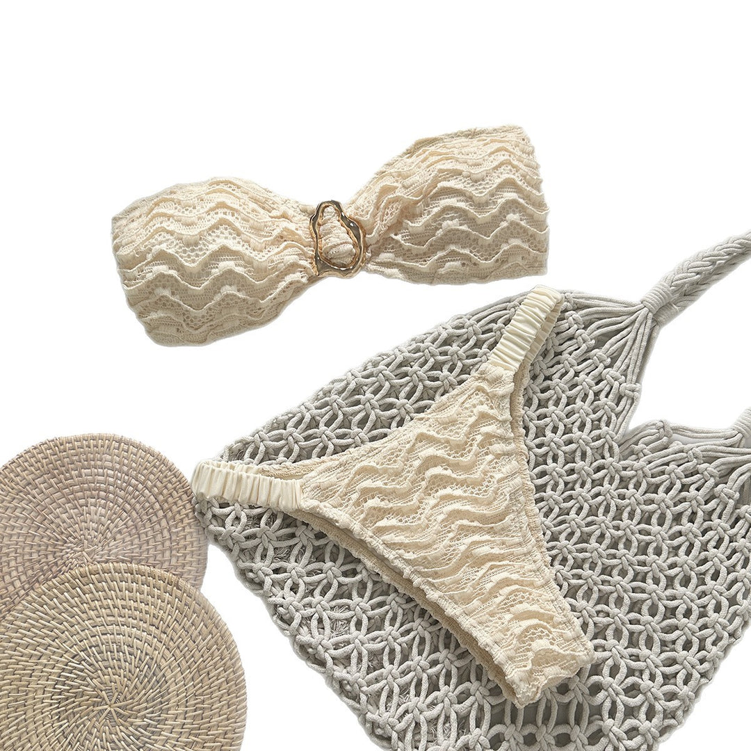Damen Strand-Bikini mit Wellenmuster Drune