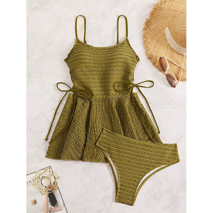 Damen Tankini-Set mit verstellbaren Trägern und elegantem Wickeldetail Drune