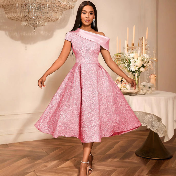 Damen elegantes A-Linien Kleid Drune
