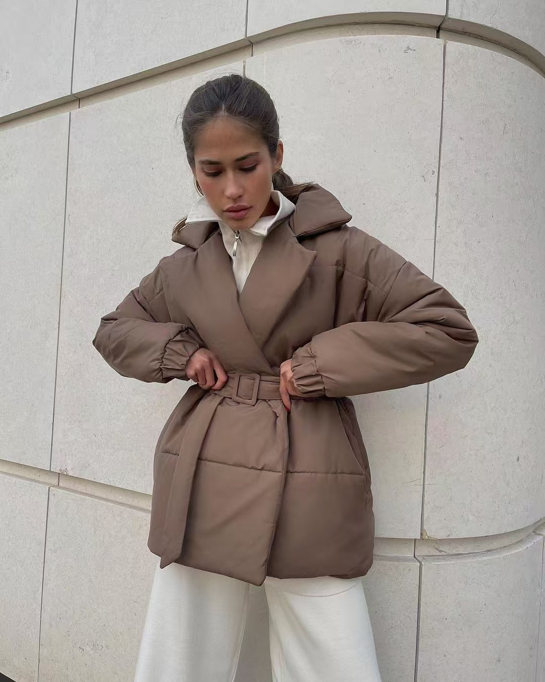 Drune | Taille Baumwolle V-Ausschnitt Pufferjacke