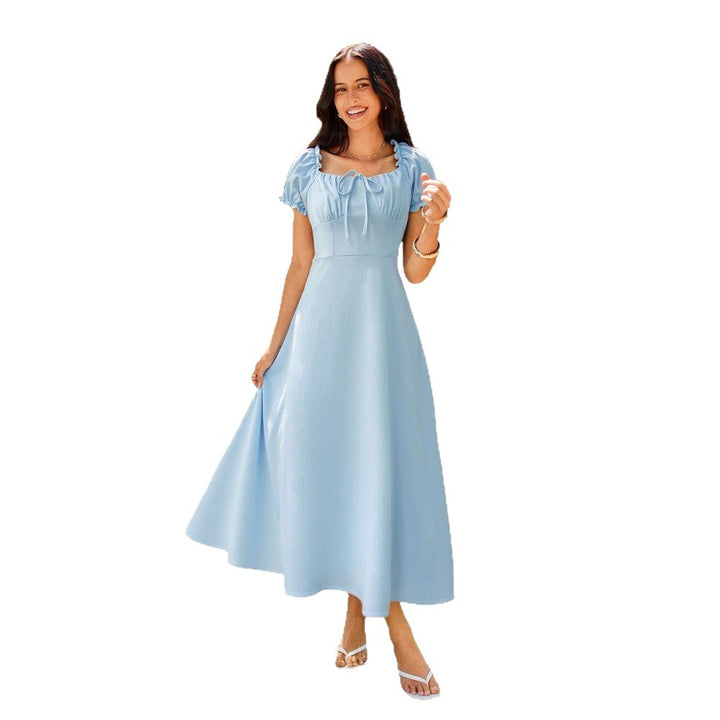 Damen Maxikleid mit Puffärmeln Drune