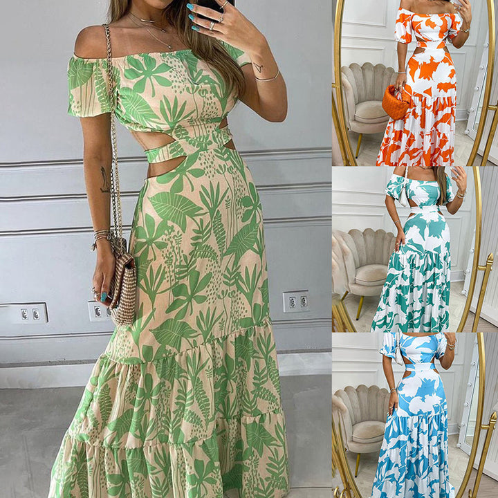 Damen Maxikleid mit raffiniertem Cut-Out und floralem Muster Drune