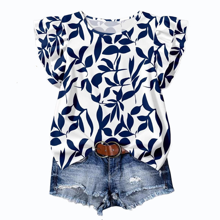 Damen Bluse mit puffärmel und floralem Muster Drune