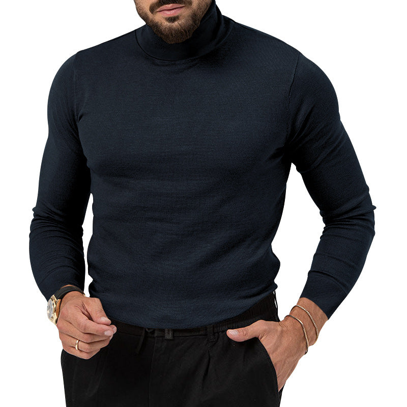Herren eleganter Pullover mit Stehkragen und feiner Strickstruktur Drune
