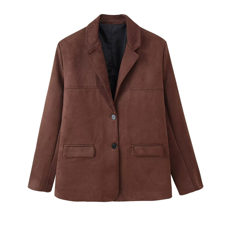 Damen elegante Wildlederblazerjacke Drune