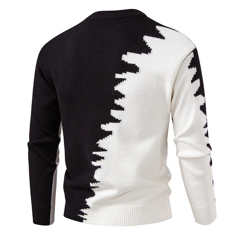 Herren modischer Strickpullover mit asymmetrischem Farbdesign und hohem Komfort Drune