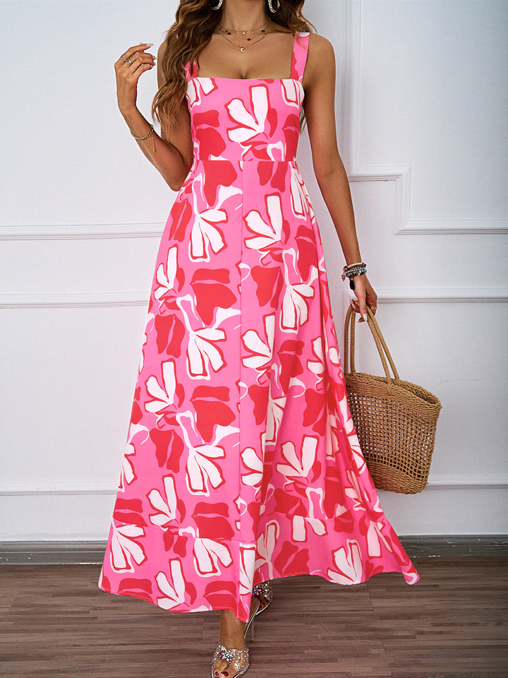 Damen Maxikleid mit modernem Blumendesign und schmeichelnder Silhouette Drune
