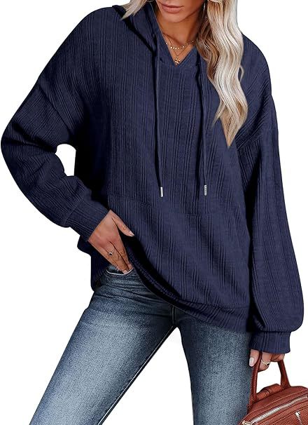 Damen Oversized Kapuzenpullover mit strukturiertem Design Drune