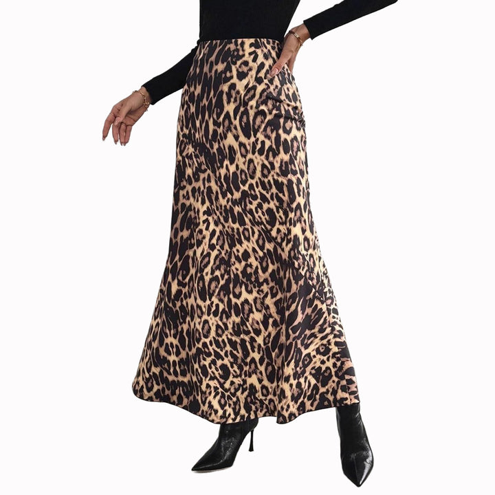 Damen Maxirock mit modischem Leopardenmuster Drune