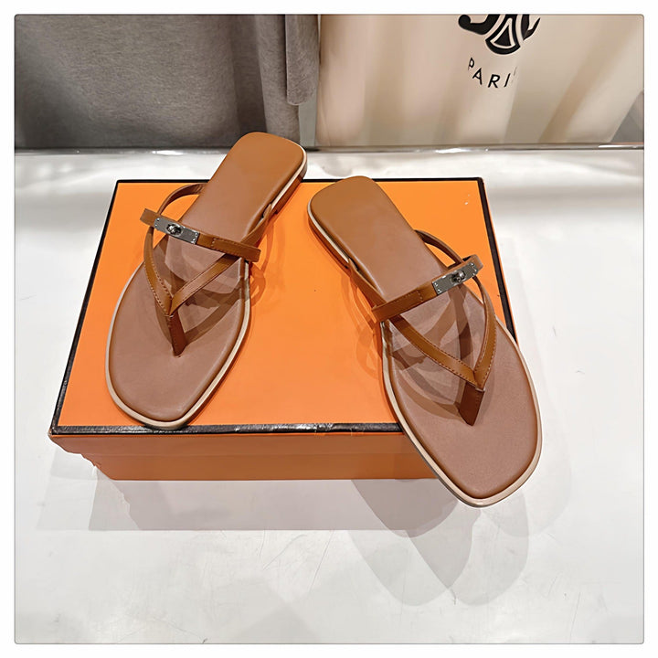 Damen Elegante Flip-Flops mit glänzenden Akzenten Drune
