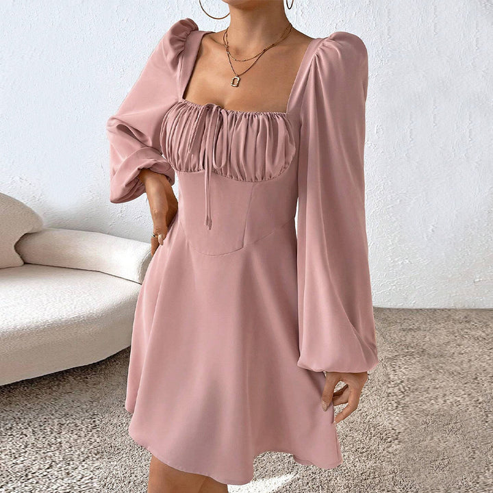 Damen Minikleid mit Rüschendetails und schickem Puffärmeln Drune