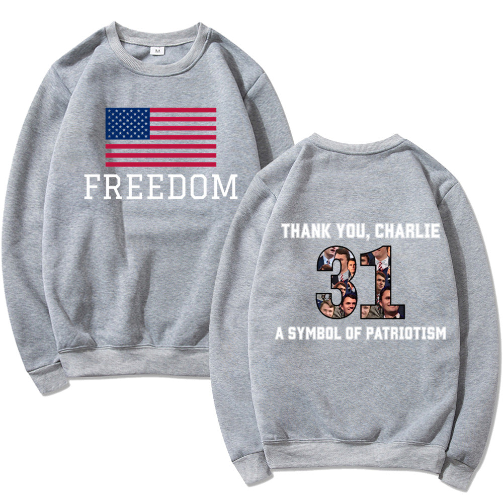 Damen Sweatshirt mit patriotischem Aufdruck und softem Material Drune